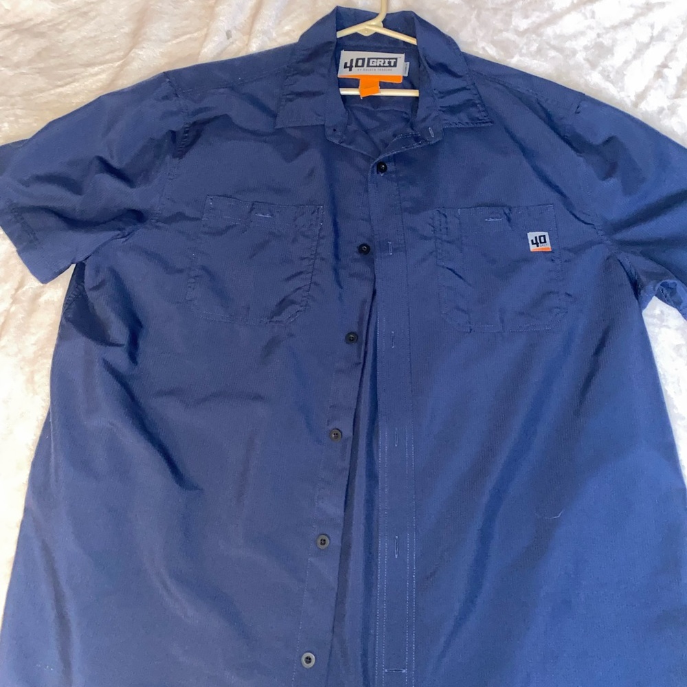 Duluth Trading Co Men's Navy Button Down Shirt